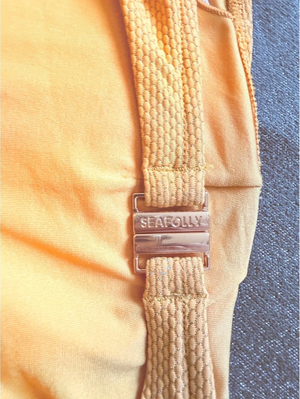 Seafolly Textured Mustard Gold Bikini Set US 10 Adjustable straps Swimwear